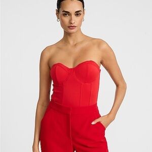 Express Red Body Contour High Compression Strapless Corset Bodysuit – Size M